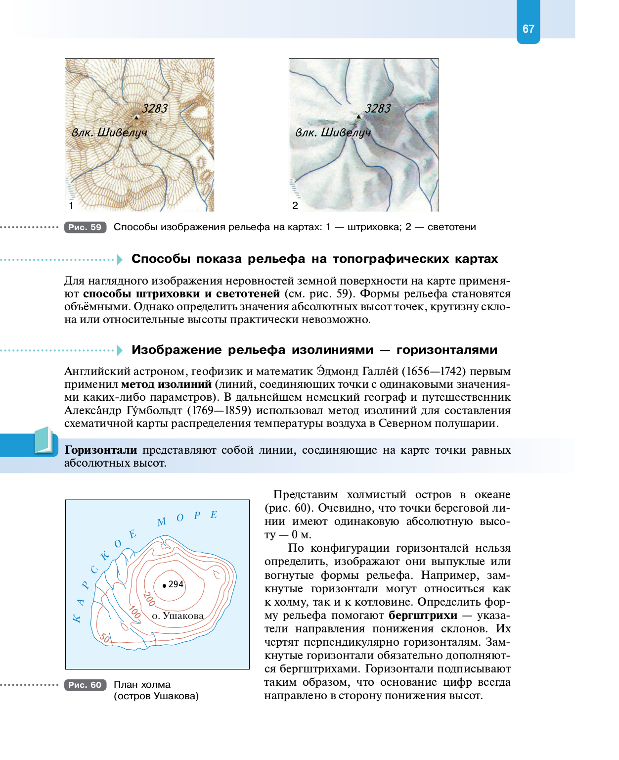 Способы изображения рельефа на физической карте 6 класс